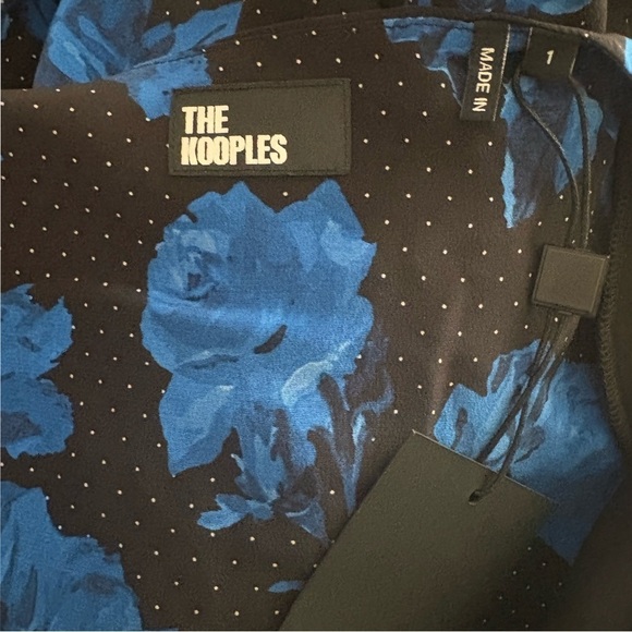 The Kooples Silk Wrap Dress NWT | Size small | Black & Blue Floral - Picture 12 of 14